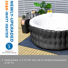 Load image into Gallery viewer, 4-Person Inflatable Hot Tub Spa Portable Heated Round Tub Spa Massage Bubble Jet