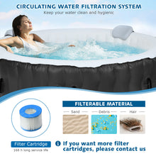 Load image into Gallery viewer, 4-Person Inflatable Hot Tub Spa Portable Heated Round Tub Spa Massage Bubble Jet