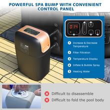 Load image into Gallery viewer, 4-Person Inflatable Hot Tub Spa Portable Heated Round Tub Spa Massage Bubble Jet