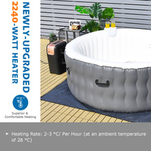Load image into Gallery viewer, 4-Person Inflatable Hot Tub Spa Portable Heated Round Tub Spa Massage Bubble Jet