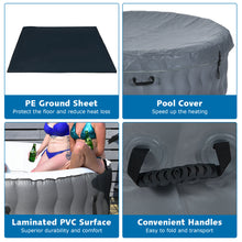 Load image into Gallery viewer, 4-Person Inflatable Hot Tub Spa Portable Heated Round Tub Spa Massage Bubble Jet