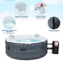 Load image into Gallery viewer, 4-Person Inflatable Hot Tub Spa Portable Heated Round Tub Spa Massage Bubble Jet