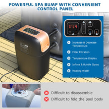 Load image into Gallery viewer, 4-Person Inflatable Hot Tub Spa Portable Heated Round Tub Spa Massage Bubble Jet