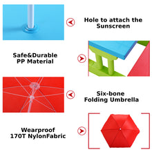 Load image into Gallery viewer, Kids Picnic Table Bench Set Children Learning Eating Desk W/ Removable Umbrella