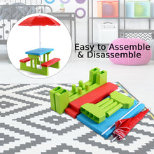 Load image into Gallery viewer, Kids Picnic Table Bench Set Children Learning Eating Desk W/ Removable Umbrella