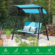 Load image into Gallery viewer, 2-Person Canopy Swing Weather Resistant Glider with Adjustable Sun Shade