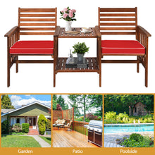 Load image into Gallery viewer, Outdoor Patio Balcony Furniture Set Acacia Wood Loveseat 2 Garden Seater Table