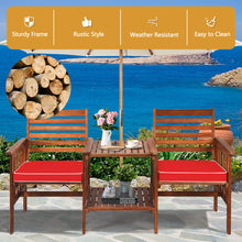 Load image into Gallery viewer, Outdoor Patio Balcony Furniture Set Acacia Wood Loveseat 2 Garden Seater Table