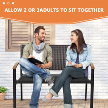 Load image into Gallery viewer, Patio Wicker Bench Outdoor Rattan Loveseat Chair All Weather Garden Seating