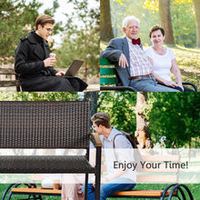 Load image into Gallery viewer, Patio Wicker Bench Outdoor Rattan Loveseat Chair All Weather Garden Seating