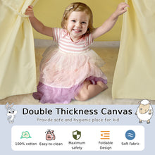 Load image into Gallery viewer, Kids Teepee Tent 100% Cotton Canvas Children Play Tents Side Storage and Window