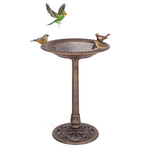 Load image into Gallery viewer, Bird Bath Garden Pedestal Birds Feeder Freestanding Antique Feeding