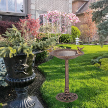 Load image into Gallery viewer, Bird Bath Garden Pedestal Birds Feeder Freestanding Antique Feeding