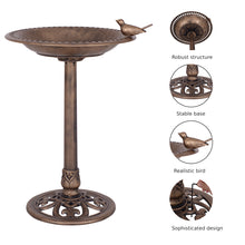 Load image into Gallery viewer, Bird Bath Garden Pedestal Birds Feeder Freestanding Antique Feeding