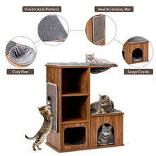 Load image into Gallery viewer, Cat House Activity Centre Kitten Climbing Tower Sisal-Covered Scratching Mat