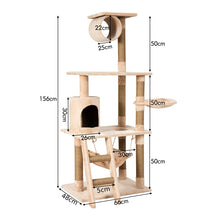 Load image into Gallery viewer, Multi-Level Plush Cat Paradise Large Cat Tree Scratching Post Perch Play Center