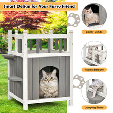 Load image into Gallery viewer, Wooden Cat House Pet House Kitten Shelter Garden Shelter Backyard Pet Supplies
