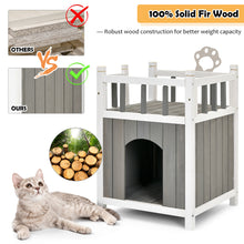 Load image into Gallery viewer, Wooden Cat House Pet House Kitten Shelter Garden Shelter Backyard Pet Supplies