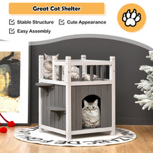 Load image into Gallery viewer, Wooden Cat House Pet House Kitten Shelter Garden Shelter Backyard Pet Supplies
