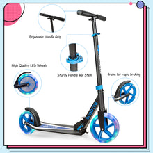 Load image into Gallery viewer, Adult Teens Kick Scooter Foldable Ride On 2 Big Wheels Adjustable W/ LED Light