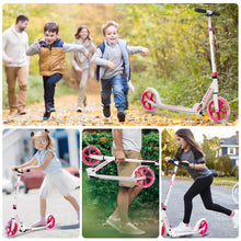 Load image into Gallery viewer, Adult Teens Kick Scooter Foldable Ride On 2 Big Wheels Adjustable W/ LED Light