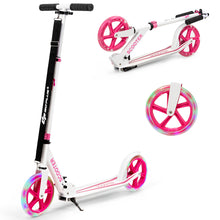 Load image into Gallery viewer, Adult Teens Kick Scooter Foldable Ride On 2 Big Wheels Adjustable W/ LED Light