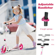 Load image into Gallery viewer, Adult Teens Kick Scooter Foldable Ride On 2 Big Wheels Adjustable W/ LED Light