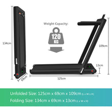 Load image into Gallery viewer, 2 in 1 Folding Treadmill Electric Walking Running Machine Bluetooth LED Display