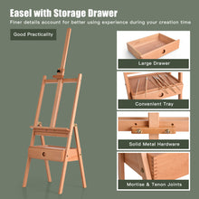 Load image into Gallery viewer, Wooden Easel w/ Drawer Adjustable Display Beech Artist Painting Craft Studio