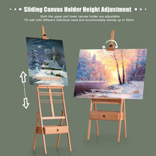 Load image into Gallery viewer, Wooden Easel w/ Drawer Adjustable Display Beech Artist Painting Craft Studio