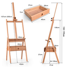 Load image into Gallery viewer, Wooden Easel w/ Drawer Adjustable Display Beech Artist Painting Craft Studio