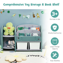 Load image into Gallery viewer, Honeyjoy KidsToy Storage Organizer w/2-TierBookshelf&Plastic Bins