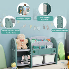 Load image into Gallery viewer, Honeyjoy KidsToy Storage Organizer w/2-TierBookshelf&Plastic Bins