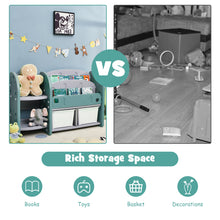 Load image into Gallery viewer, Honeyjoy KidsToy Storage Organizer w/2-TierBookshelf&Plastic Bins