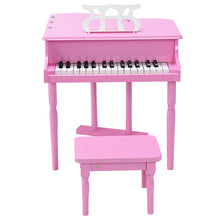 Load image into Gallery viewer, 30-Key Kids Wooden Keyboard Mini Grand Piano with Stool Musical Instrument Toy