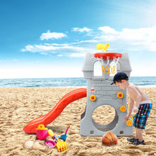 Load image into Gallery viewer, Toddler Climber Castle Slide Set with Basketball Hoop Indoor/Outdoor Kids Toy