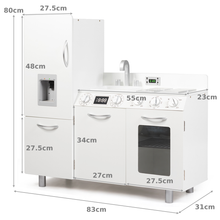 Load image into Gallery viewer, Kids Kitchen Playset Removable Sink Children Wooden Pretend Play Kitchen W/Sound