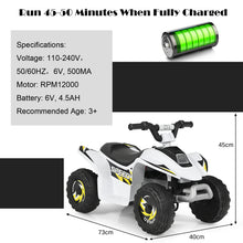 Load image into Gallery viewer, 6V Battery Powered Ride on Quad Bike ATV Electric Mini Vehicle Car For Toddler