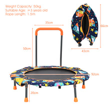 Load image into Gallery viewer, Convertible Swing & Trampoline Set Toddler Fitness Rebounder W/ Upholstered Handrail & 5 Steel Legs