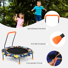 Load image into Gallery viewer, Convertible Swing & Trampoline Set Toddler Fitness Rebounder W/ Upholstered Handrail & 5 Steel Legs