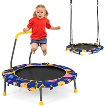 Load image into Gallery viewer, 2 in 1 Kids Trampoline with Handle Height Adjustable Children Tree Swings Nest