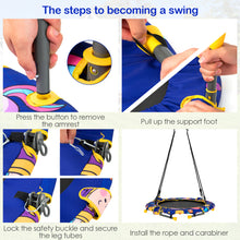 Load image into Gallery viewer, 2 in 1 Kids Trampoline with Handle Height Adjustable Children Tree Swings Nest