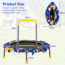 Load image into Gallery viewer, 2 in 1 Kids Trampoline with Handle Height Adjustable Children Tree Swings Nest