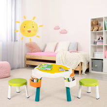 Load image into Gallery viewer, Kids Table and 2 Chairs Set One-Button Folding 5-in-1 Multi Activity Table Set for Learning