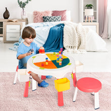 Load image into Gallery viewer, Kids Table and 2 Chairs Set One-Button Folding 5-in-1 Multi Activity Table Set for Learning