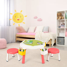 Load image into Gallery viewer, Kids Table and 2 Chairs Set One-Button Folding 5-in-1 Multi Activity Table Set for Learning