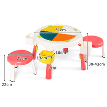 Load image into Gallery viewer, Kids Table and 2 Chairs Set One-Button Folding 5-in-1 Multi Activity Table Set for Learning