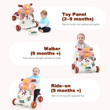 Load image into Gallery viewer, 3-In-1 Baby Sit-To-Stand Walker Infant Toddler Ride on Car Toy W/ Fun Game Panel