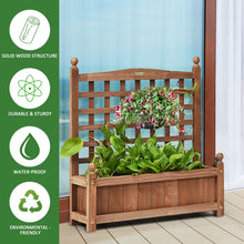 Load image into Gallery viewer, Large Wooden Lattice Planter Flowerpot Trellis Climbing Rectangular Plant Box