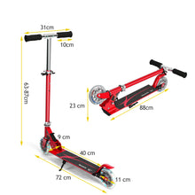 Load image into Gallery viewer, Kids Aluminum Folding Stunt Scooter Adjustable T-Bar Push Kick Light Up 2 Wheels